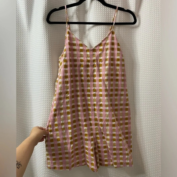 NWT Lou & Grey Windowpane Romper - Picture 1 of 5